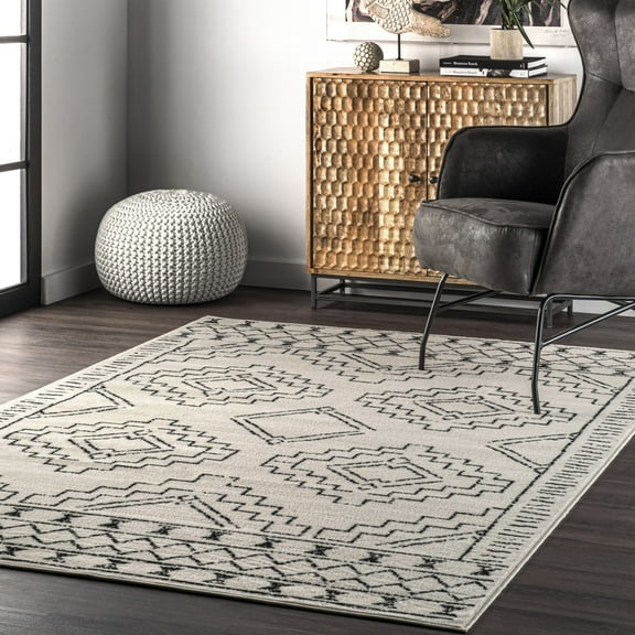 nuLOOM Noa Tribal Moroccan Area Rug, 4' x 6', Noa Black