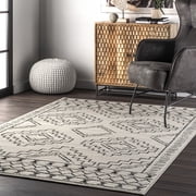 nuLOOM Noa Tribal Moroccan Area Rug, 6' 7" x 9', Noa Black