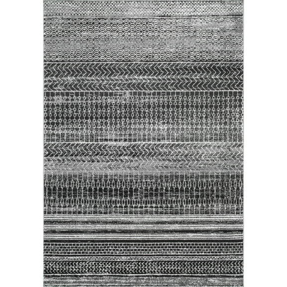 nuLOOM Nova Stripes Area Rug, 8' 10" x 12', Dark Gray