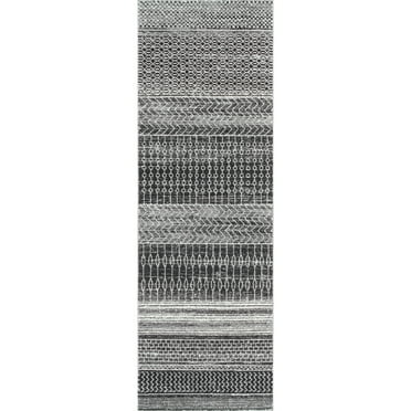 nuLOOM Nova Stripes Runner Rug, 2' 8" x 8', Dark Gray