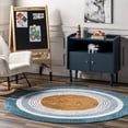 thumbnail image 1 of nuLOOM Nydia Circular Kids Machine Washable Area Rug, 4', Blue, 1 of 9
