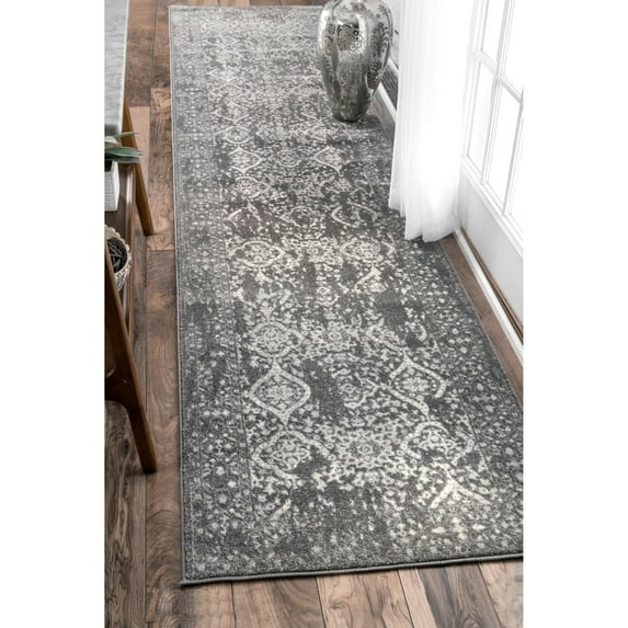 nuLOOM Odell Faded Vintage Area Rug, 2' 8" x 8', Runner, Odell Grey