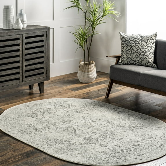 nuLOOM Odell Faded Vintage Area Rug, 3' x 5', Oval, Odell Ivory