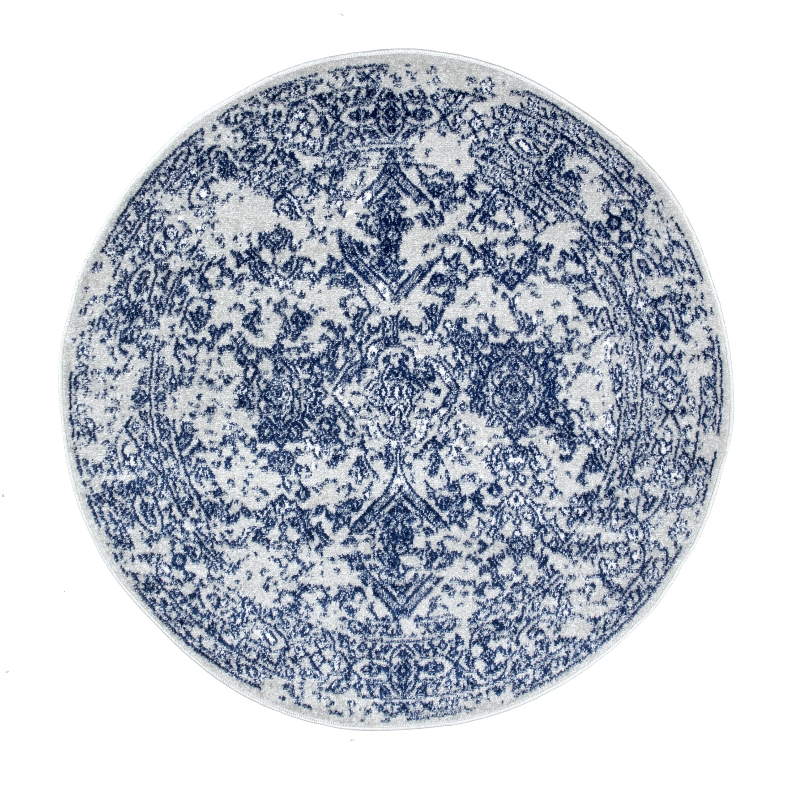 nuLOOM Odell Vintage Area Rug, 4' Round, Light Blue