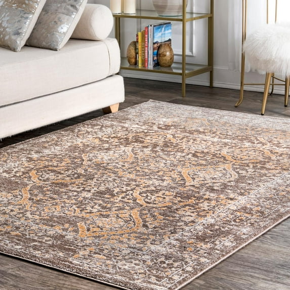 nuLOOM Odell Vintage Area Rug, 6' 7" x 9', Brown