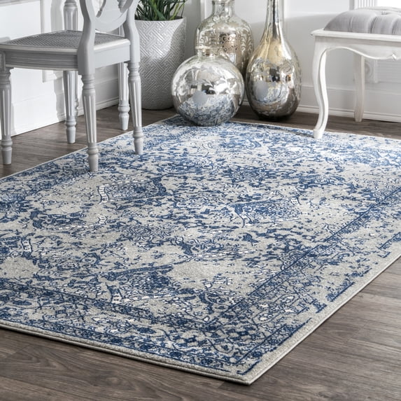 nuLOOM Odell Faded Vintage Area Rug, 9' 10" x 14', Odell Blue