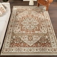 thumbnail image 1 of nuLOOM Oliveira Floral Medallion Fringe Area Rug, 8' 10" x 13', Brown, 1 of 8