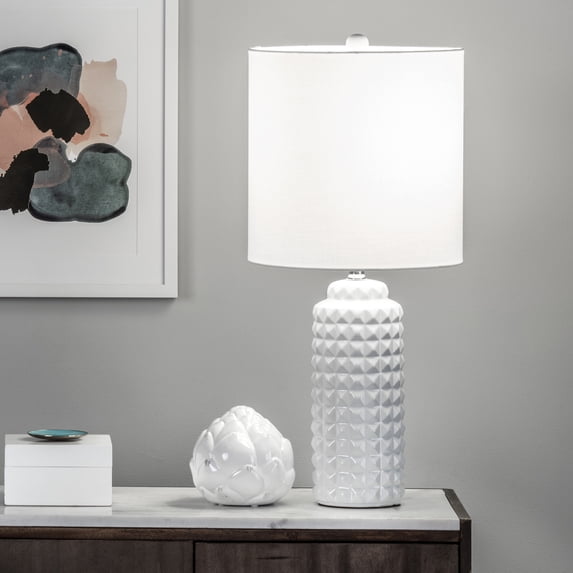 nuLOOM Omaha 26" Ceramic Table Lamp, 26" H x 12" W x 12" D, White