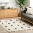 thumbnail image 1 of nuLOOM Paccia High-Low Modern Striped Tasseled Area Rug, 5' 3" x 7' 6", Grey, 1 of 9