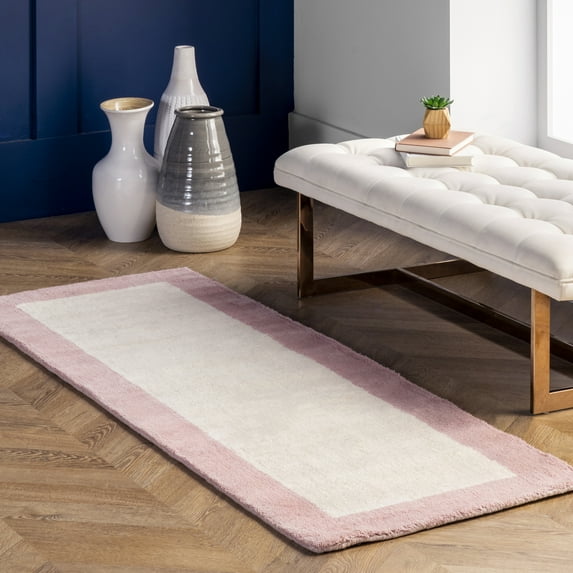 nuLOOM Paine Hand Tufted Wool Runner Rug, 2' x 6', Baby Pink