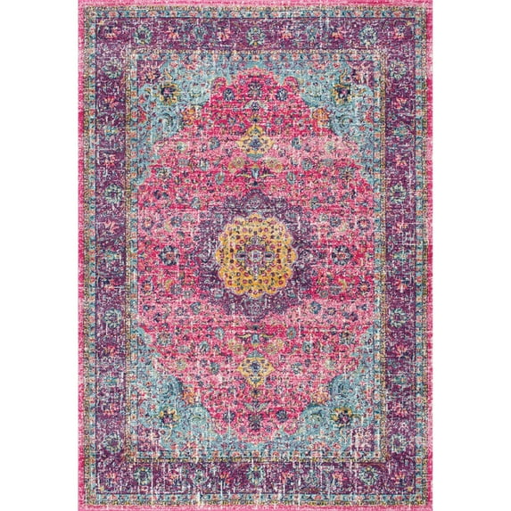 nuLOOM Paisley Verona Vintage Persian Area Rug, 5' x 7' 5", Pink
