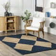 thumbnail image 1 of nuLOOM Pandora Diamond Jute Area Rug, 5' x 8', Navy, 1 of 9