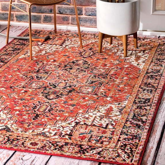 nuLOOM Patrice Persian Indoor/Outdoor Area Rug, 6' 7" x 9', Orange