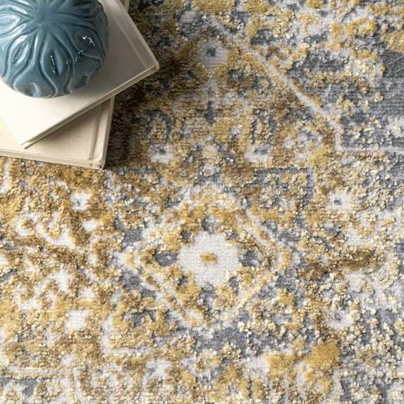 nuLOOM Patty Vintage Medallion Area Rug, 5', Round, Patty Gold