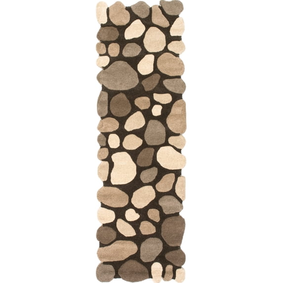 nuLOOM Pebbles Hand Tufted Wool Runner Rug, 2' 6" x 6', Natural