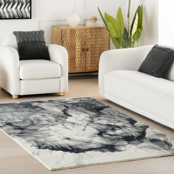 nuLOOM Penelome Plush Abstract Contemporary Area Rug, 5' 1" x 7' 10", Penelome Charcoal