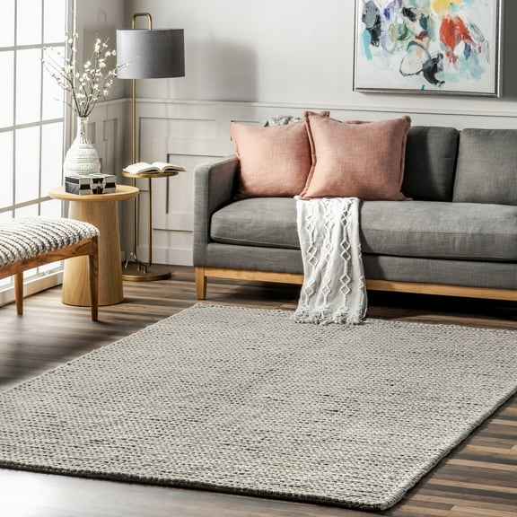 nuLOOM Penelope Braided Wool Area Rug, 2' x 3', Penelope Light Grey