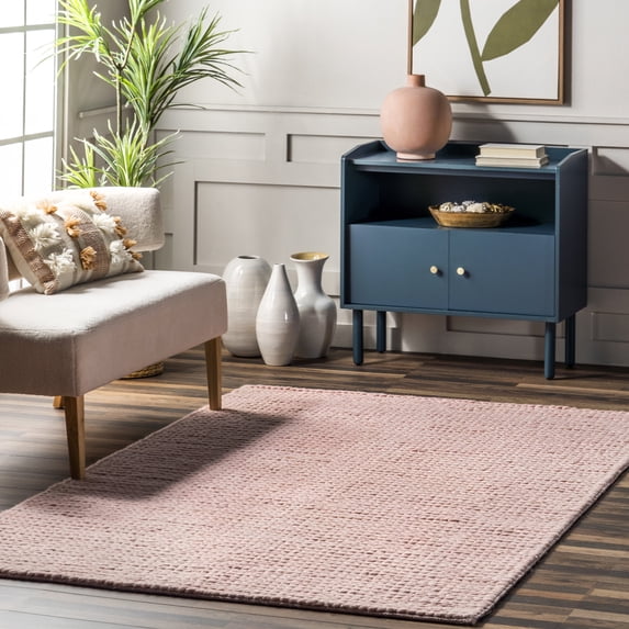 nuLOOM Penelope Braided Wool Area Rug, 5' x 8', Pink