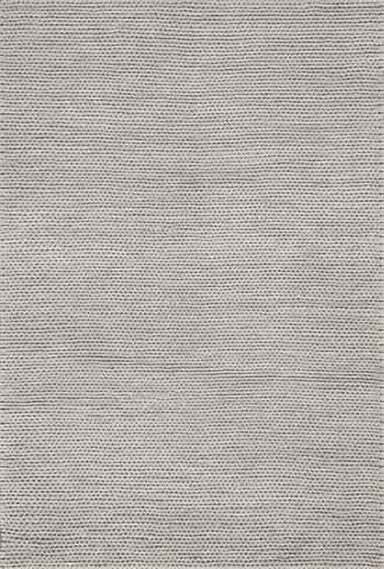 Handmade Light Gray Wool Blend Braided Rectangular Rug 6' x 9'