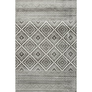 nuLOOM Phyllis Machine Washable Diamond Trellis Area Rug, 4' x 6', Gray