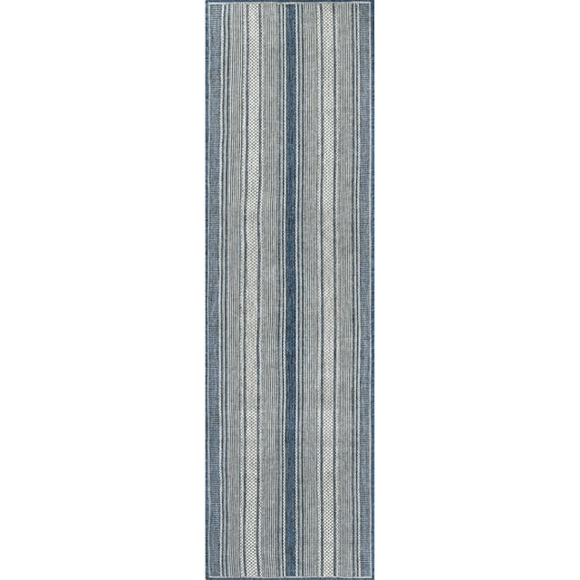 nuLOOM Piper Nautical Striped Indoor/Outdoor Runner Rug, 2' x 8', Blue