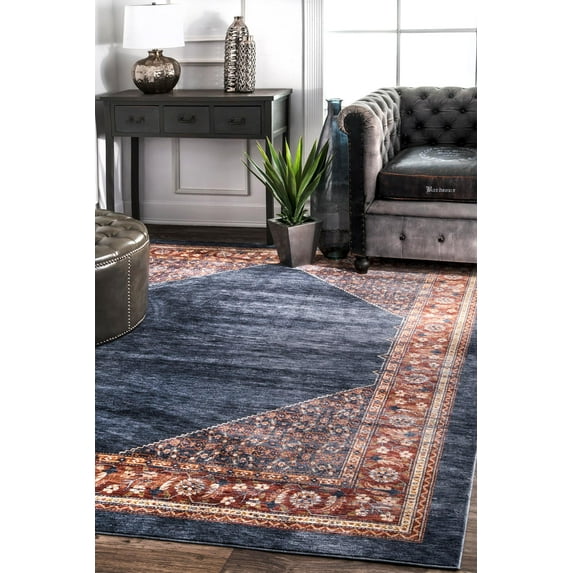 nuLOOM Polyester Vintage Purnell Floral Rug Area Rug or Runner