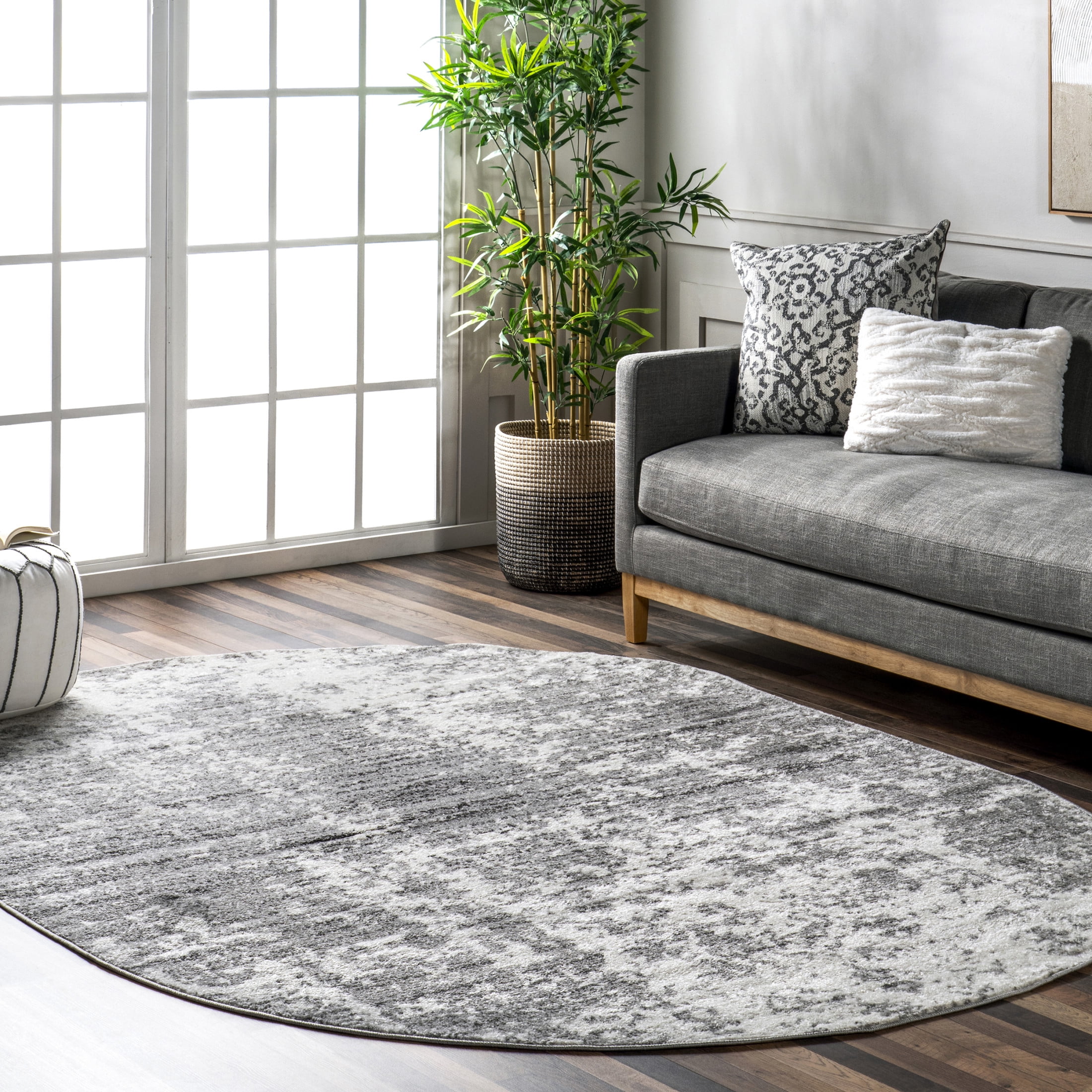 nuLOOM Deedra Modern Abstract Area Rug, 3' x 5', Oval, Deedra Grey