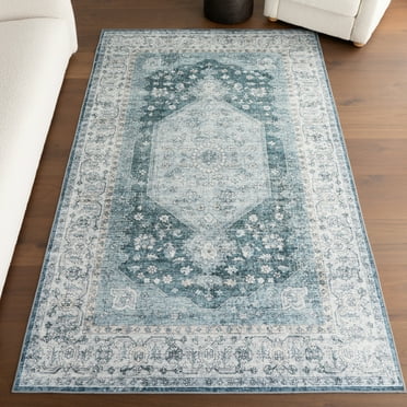 nuLOOM Prairie Medallion Machine Washable Area Rug, 4' x 6', Green