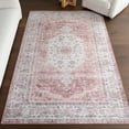 thumbnail image 1 of nuLOOM Prairie Medallion SplashGuard Machine Washable Area Rug, 4' x 6', Prairie Ivory, 1 of 10