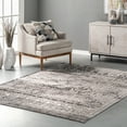 thumbnail image 1 of nuLOOM Prestyn Machine Washable Faded Tribal Trellis Area Rug, 5' x 8', Gray, 1 of 2