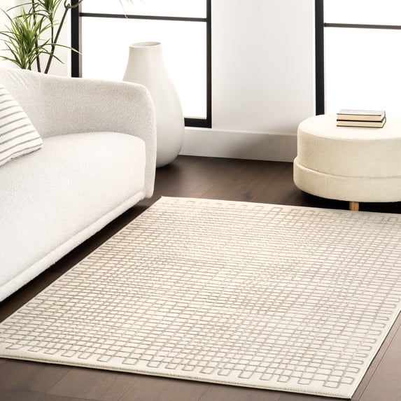 nuLOOM Princess Modern Machine Washable Area Rug, 4' x 6', Cream