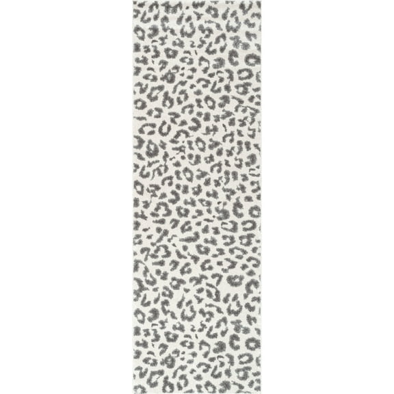 nuLOOM Print Leopard Runner Rug, 2' 6" x 6', Gray