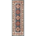thumbnail image 1 of nuLOOM Qiana Emblem Fringe Runner Rug, 2' 8" x 8', Blue, 1 of 2