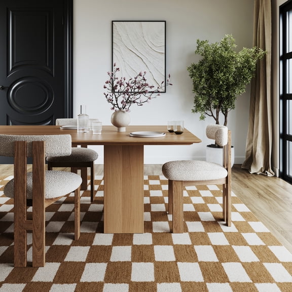 nuLOOM Quinarae Checkered Wool-Blend Rug, 8' 6" x 11' 6", Quinarae Golden Tan