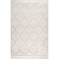 thumbnail image 1 of nuLOOM Raised Trellis Soft Kids Shag Area Rug, 6' 7" x 9', Ivory, 1 of 2
