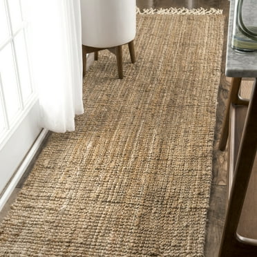 nuLOOM Raleigh Jute Tasseled Natural 2' 6" x 10' Farmhouse Runner Rug