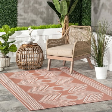 nuLOOM Ranya Tribal Indoor/Outdoor Area Rug, 4' x 6', Coral