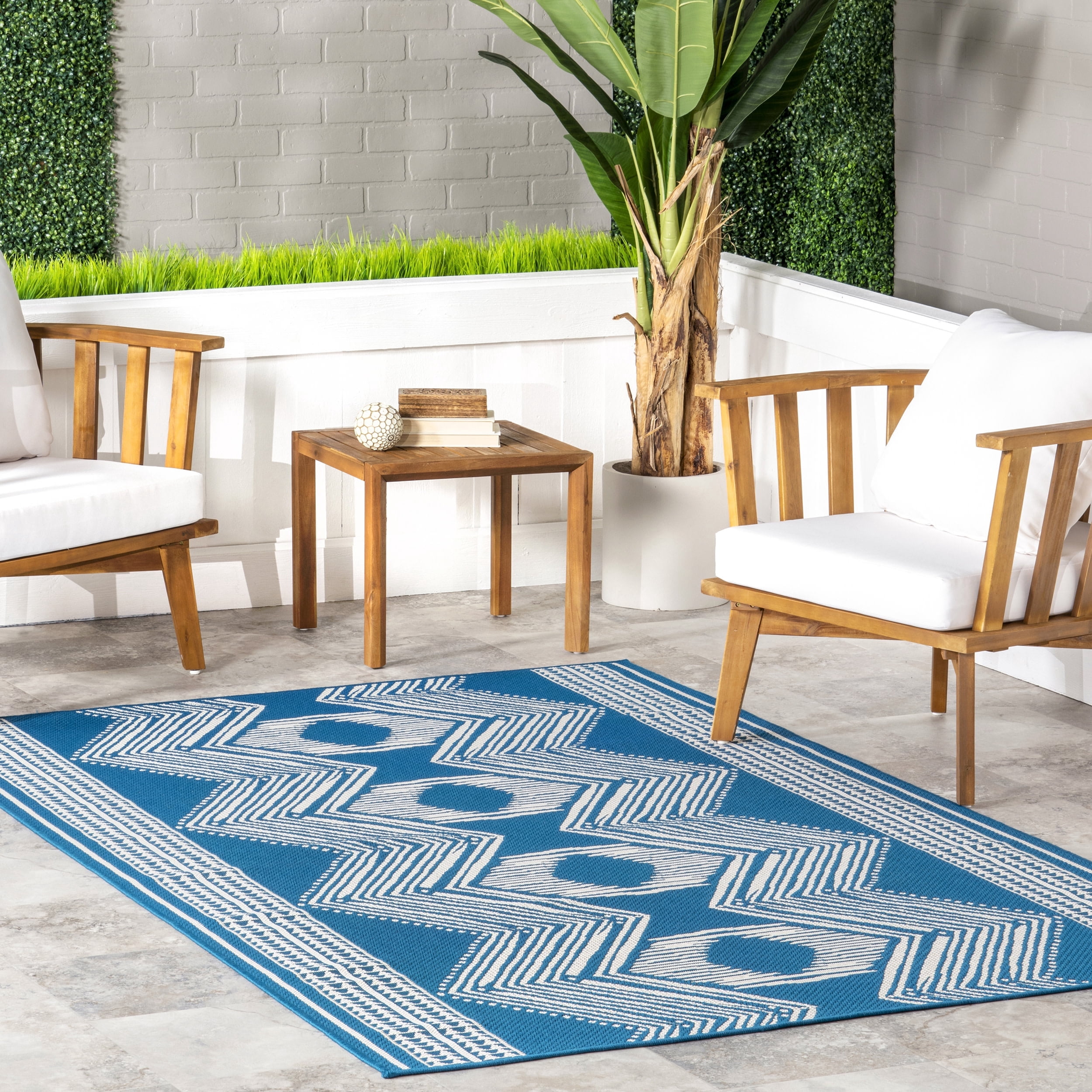 nuLOOM Ranya Tribal Indoor/Outdoor Area Rug, 5' x 8', Teal