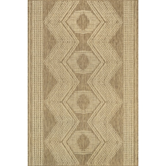 nuLOOM Ranya Tribal Indoor/Outdoor Area Rug, 5' x 8', Ranya Light Brown