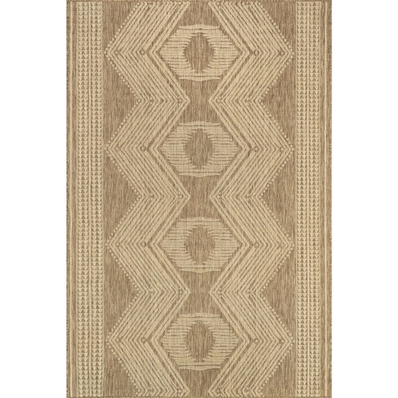 nuLOOM Ranya Tribal Indoor/Outdoor Area Rug, 8' x 10', Ranya Light Brown