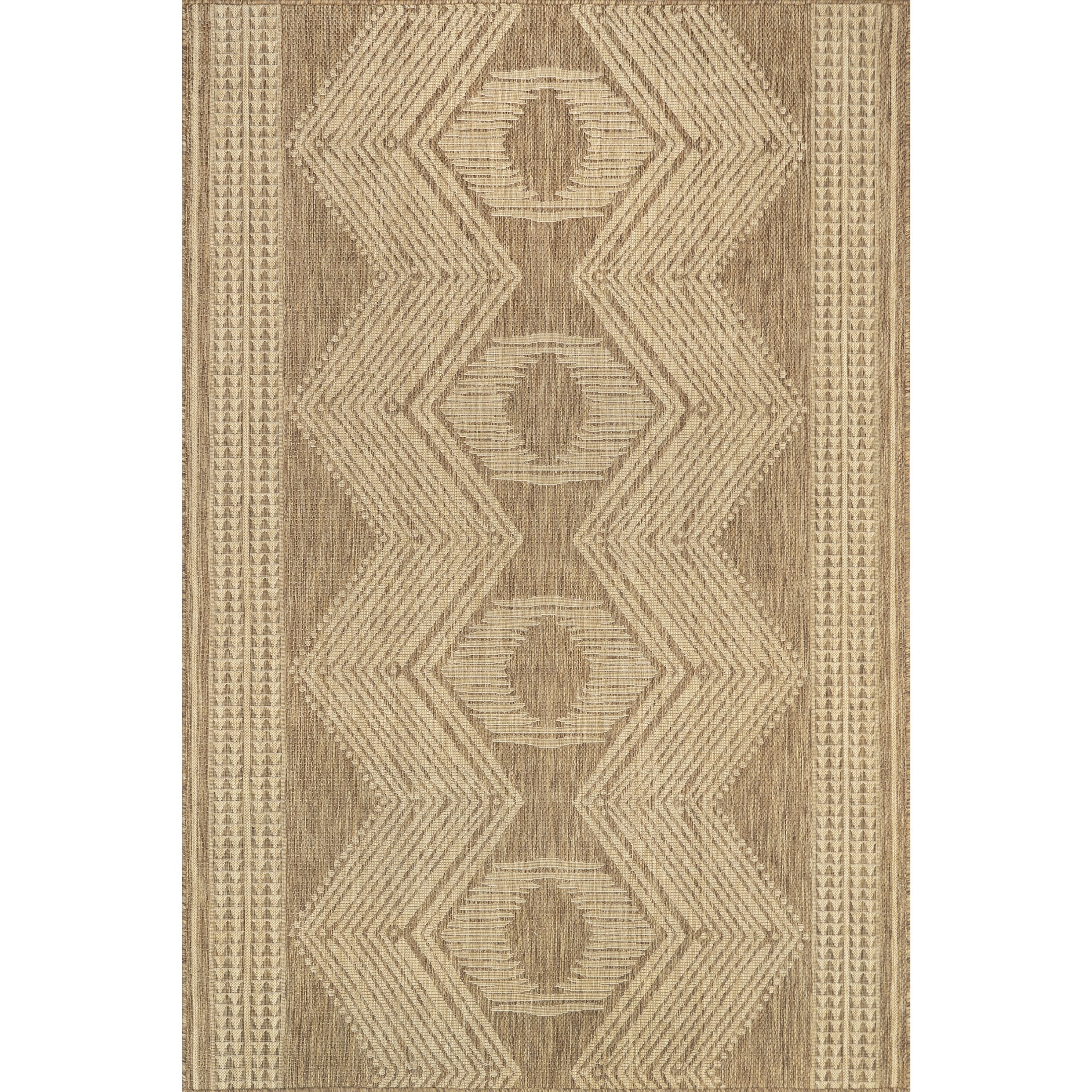 nuLOOM Ranya Tribal Indoor/Outdoor Area Rug, 9' 6" x 12', Ranya Light Brown