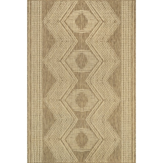 nuLOOM Ranya Tribal Indoor/Outdoor Area Rug, 9' 6" x 12', Ranya Light Brown
