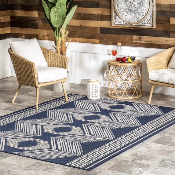 nuLOOM Ranya Tribal Indoor/Outdoor Area Rug, 8' x 10', Ranya Navy