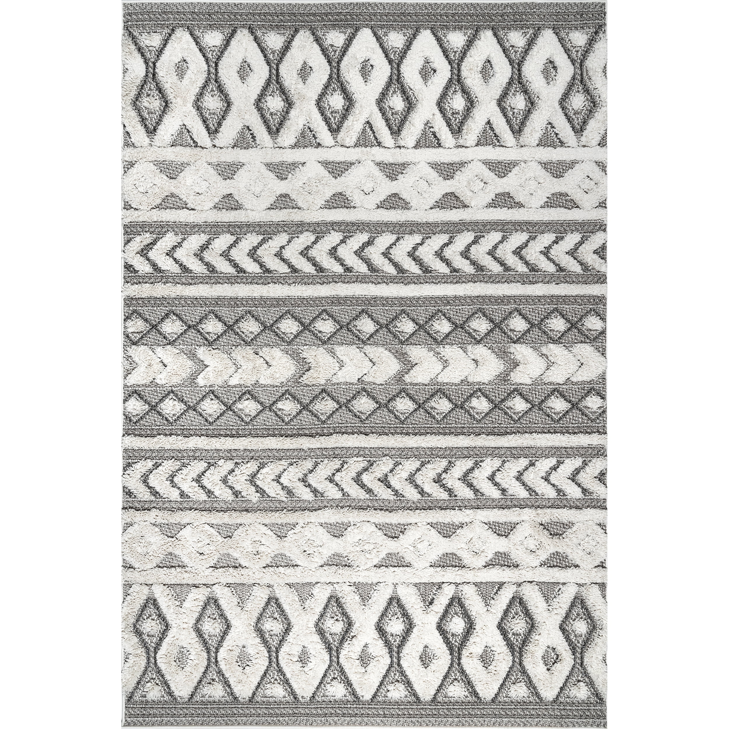 nuLOOM Rebecca High Low Textured Shaggy Area Rug, 8' 10" x 12', Grey