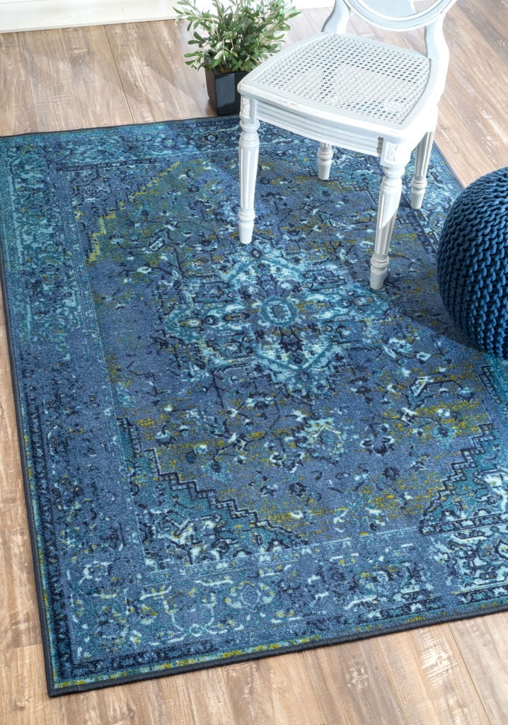 nuLOOM Reiko Vintage Persian Area Rug, 5', Blue