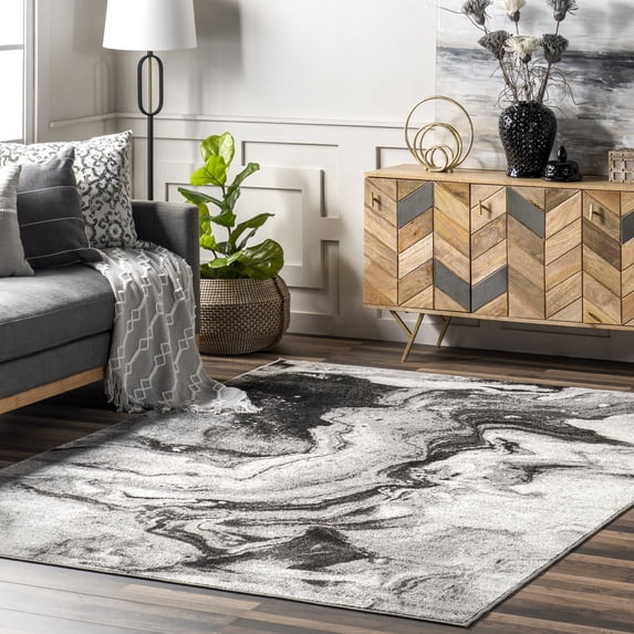 nuLOOM Remona Modern Abstract Area Rug, 7' 6" x 9' 6", Remona Grey