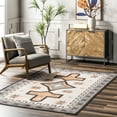 thumbnail image 1 of nuLOOM Remy Bold Geometric Machine Washable Area Rug, 5' x 8', Ivory, 1 of 9
