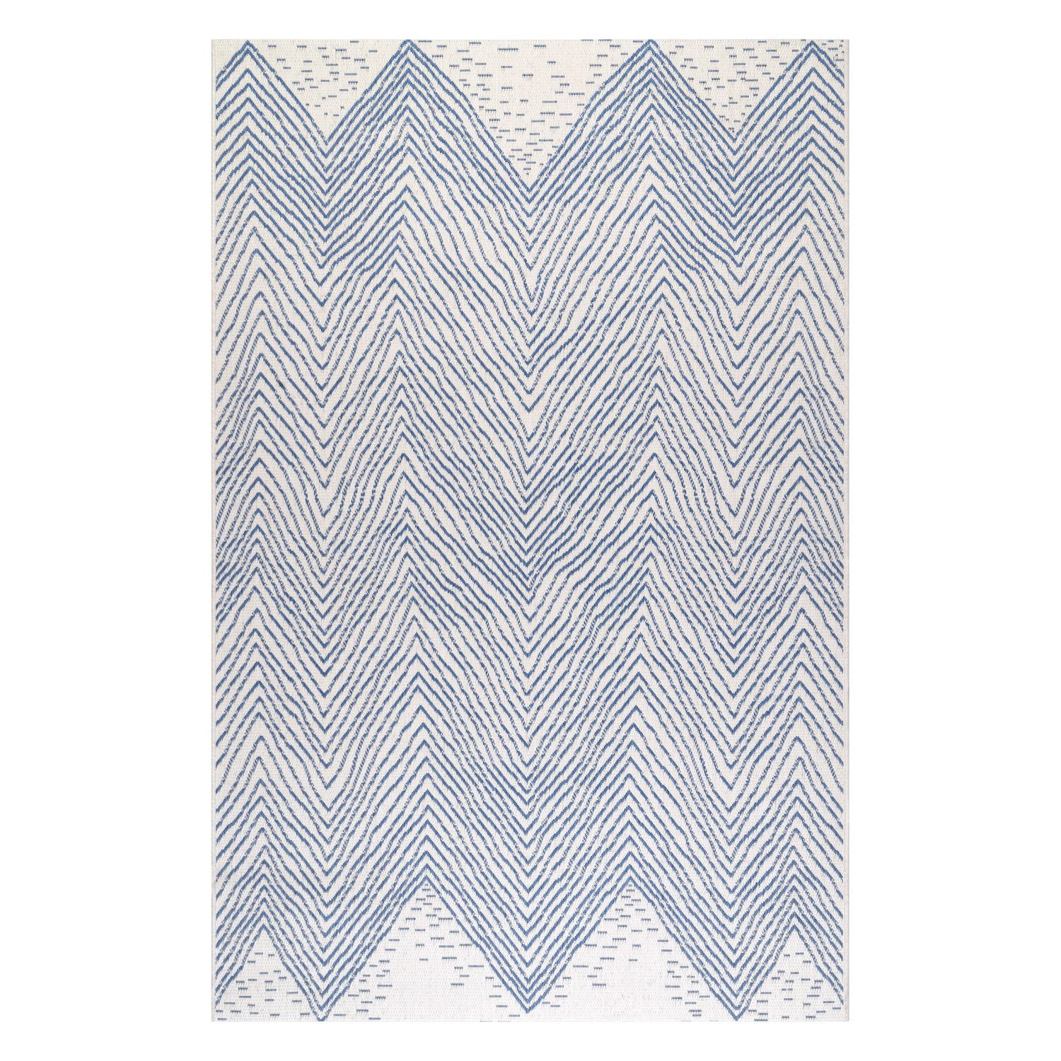 Ren Blue Vintage Floral Machine Washable Area Rug 5' x 8'