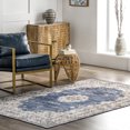 thumbnail image 1 of nuLOOM Ren SpinClean Vintage Floral Machine Washable Area Rug, 5' x 8', Ren Blue, 1 of 8