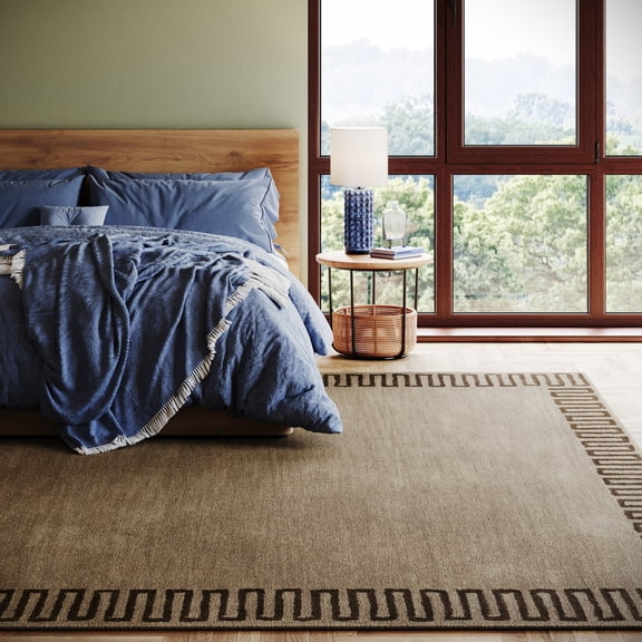 nuLOOM Renata Fleuron Bordered Wool Area Rug, 7' 6" x 9' 6", Olive